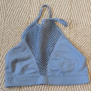 Victoria Secret Sport Blue Halter Mesh Bralette Sports Yoga Dance Bra Sz Small